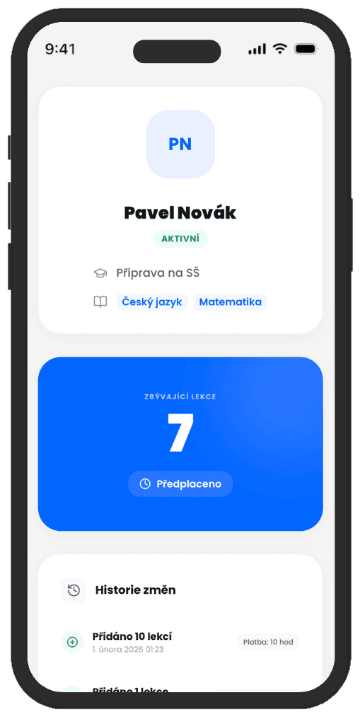 Rodičovská zóna aplikace v mobilu